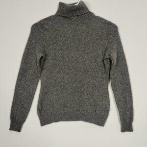 Lord Taylor Women's Cashmere Sweater Size PS Gray Turtleneck Petite Bodycon